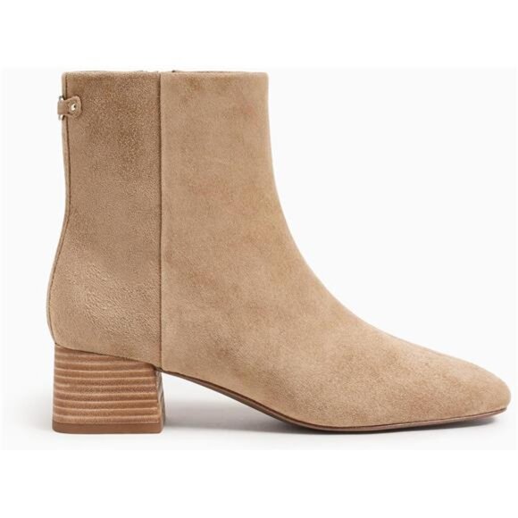 Women's Ankle Boots Chunky Low Heel Square Toe Booties Side Zipper Winter Shoes - Picture 4 of 5